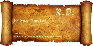 Miksa Dániel névjegykártya